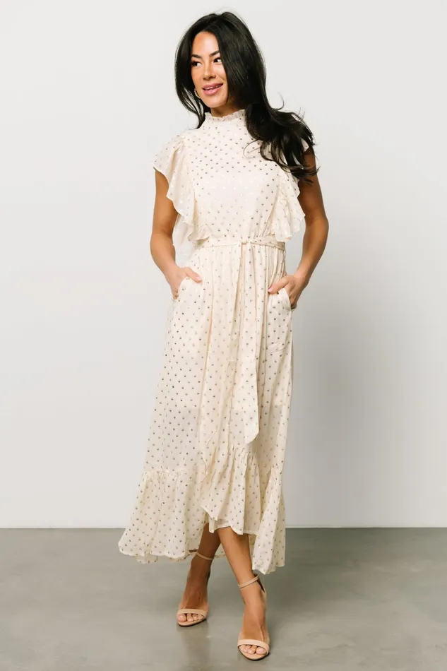 Jerika Midi Dress Natural Gold Women Baltic Born Midi Dresses