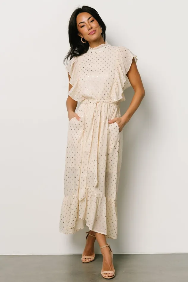 Jerika Midi Dress Natural Gold Women Baltic Born Midi Dresses