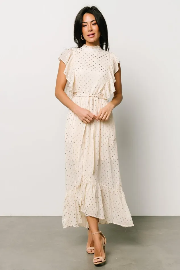 Jerika Midi Dress Natural Gold Women Baltic Born Midi Dresses