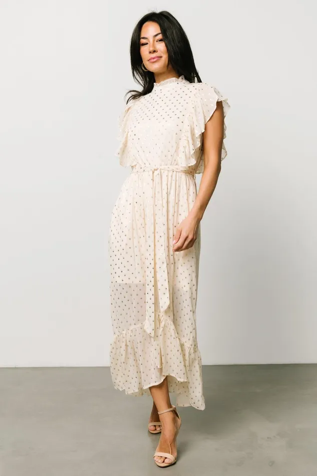 Jerika Midi Dress Natural Gold Women Baltic Born Midi Dresses