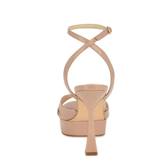 Jessie Platform Ankle Strap Sandals Light Natural Women Nine West High Heels Jessie Platform Ankle Strap Sandals Light Natural Women Nine West High Heels