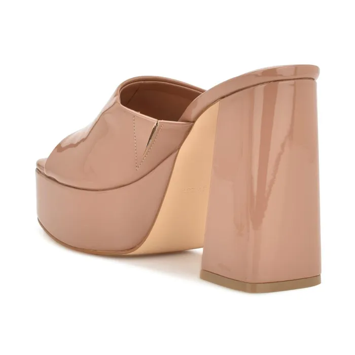 Jilie Platform Slide Sandals Clay Patent Women Nine West Platforms Jilie Platform Slide Sandals Clay Patent Women Nine West Platforms