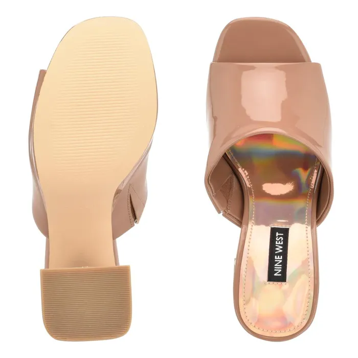 Jilie Platform Slide Sandals Clay Patent Women Nine West Platforms Jilie Platform Slide Sandals Clay Patent Women Nine West Platforms