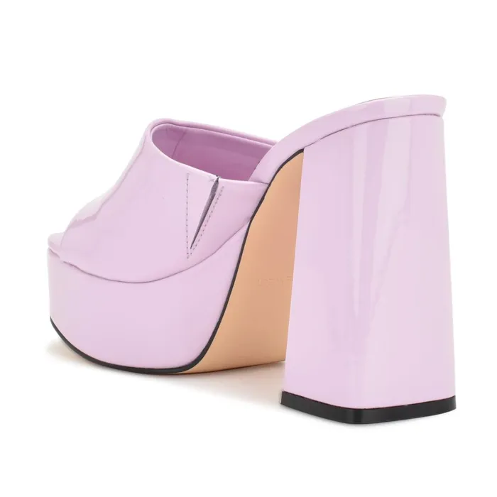 Jilie Platform Slide Sandals Lilac Patent Women Nine West Platforms Jilie Platform Slide Sandals Lilac Patent Women Nine West Platforms