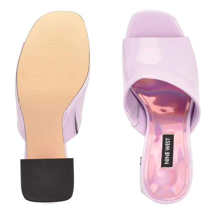 Jilie Platform Slide Sandals Lilac Patent Women Nine West Platforms Jilie Platform Slide Sandals Lilac Patent Women Nine West Platforms