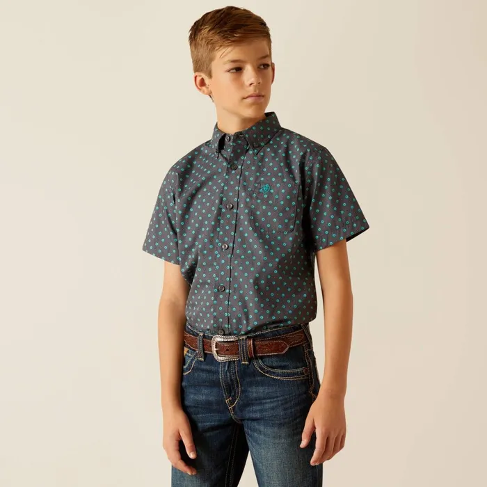 Johnnie Classic Fit Shirt Grey Kids Ariat Button Down Shirts