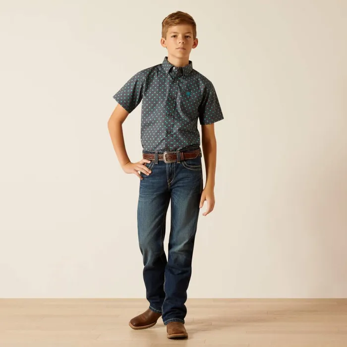 Johnnie Classic Fit Shirt Grey Kids Ariat Button Down Shirts Johnnie Classic Fit Shirt Grey Kids Ariat Button Down Shirts