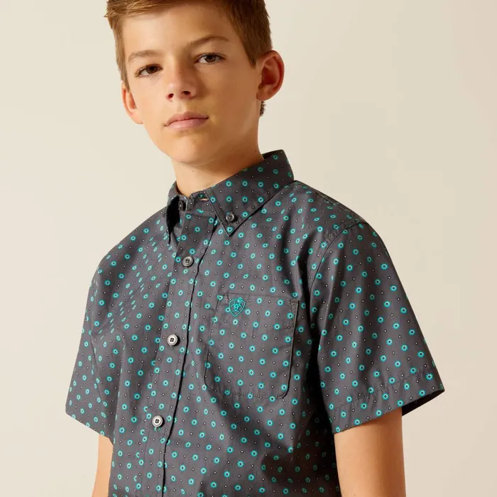 Johnnie Classic Fit Shirt Grey Kids Ariat Button Down Shirts Johnnie Classic Fit Shirt Grey Kids Ariat Button Down Shirts