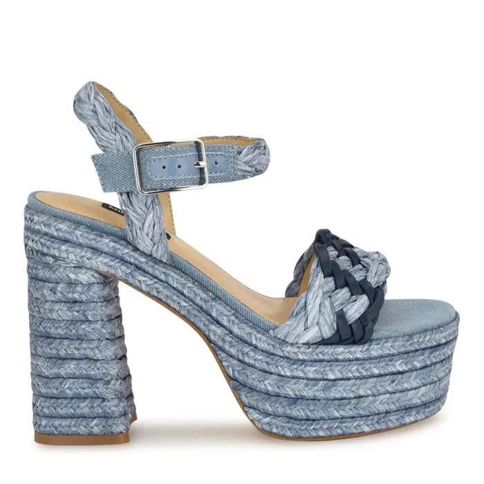 Jolane Espadrille Platform Sandals Blue Women Nine West Platforms