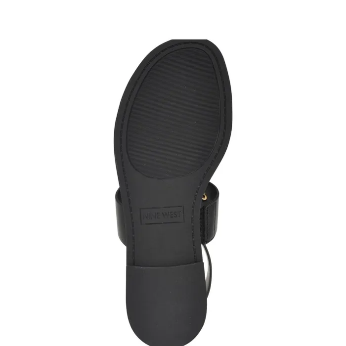 Jouise Ankle Strap Flat Sandals Black Women Nine West Low Heel Jouise Ankle Strap Flat Sandals Black Women Nine West Low Heel