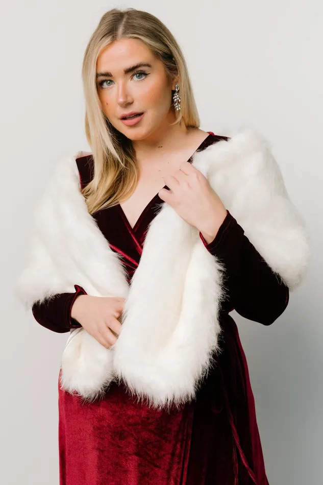 Jovie Faux Fur Shawl Pearl Women Baltic Born Shawls Jovie Faux Fur Shawl Pearl Women Baltic Born Shawls