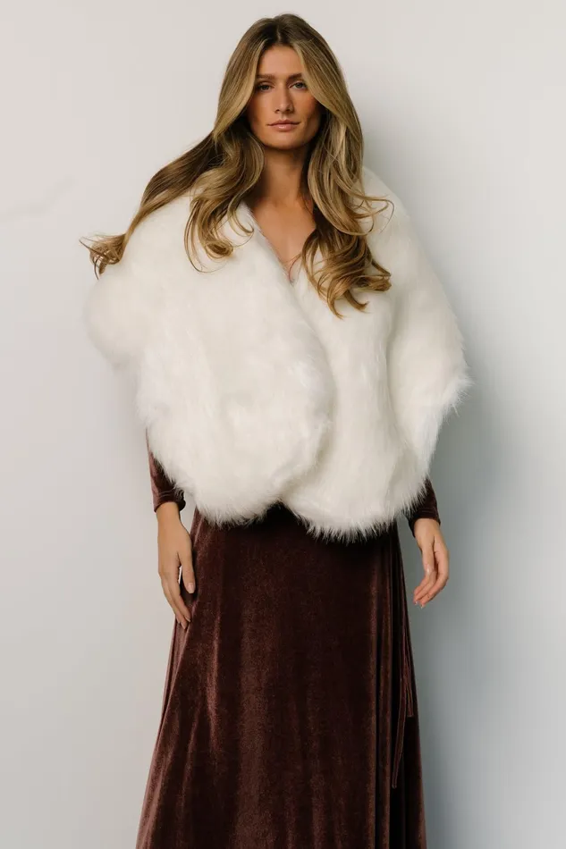 Jovie Faux Fur Shawl Pearl Women Baltic Born Shawls Jovie Faux Fur Shawl Pearl Women Baltic Born Shawls
