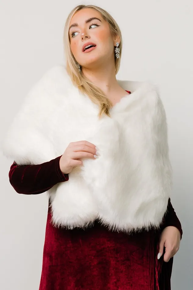 Jovie Faux Fur Shawl Pearl Women Baltic Born Shawls Jovie Faux Fur Shawl Pearl Women Baltic Born Shawls