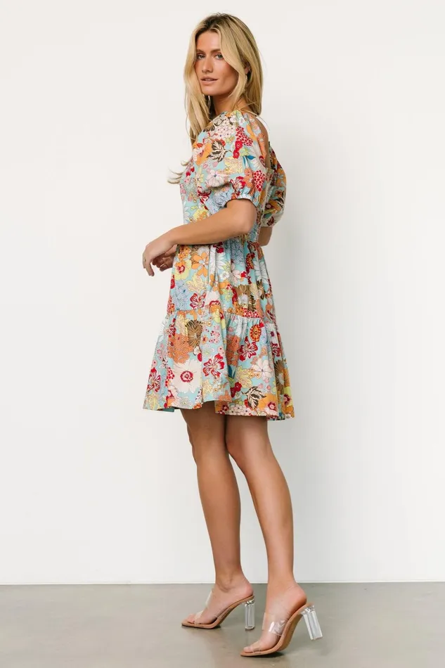 Kallie Puff Sleeve Short Dress Multi Print Women Baltic Born Short Dresses Kallie Puff Sleeve Short Dress Multi Print Women Baltic Born Short Dresses
