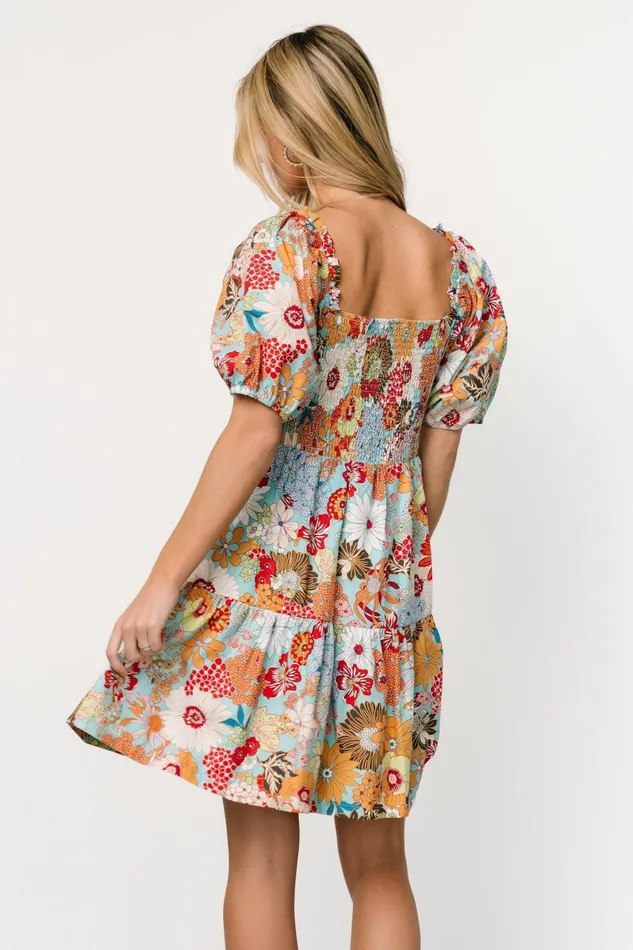 Kallie Puff Sleeve Short Dress Multi Print Women Baltic Born Short Dresses Kallie Puff Sleeve Short Dress Multi Print Women Baltic Born Short Dresses