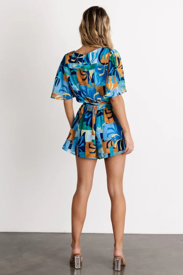 Karissa Romper Blue Multi Print Women Baltic Born Cover Ups Karissa Romper Blue Multi Print Women Baltic Born Cover Ups