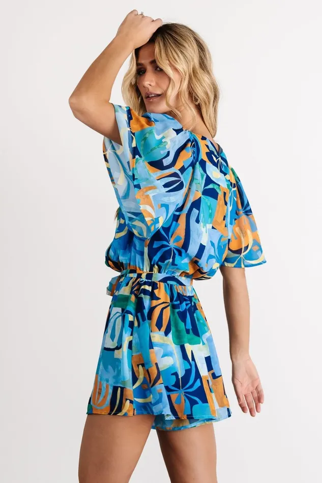 Karissa Romper Blue Multi Print Women Baltic Born Cover Ups Karissa Romper Blue Multi Print Women Baltic Born Cover Ups