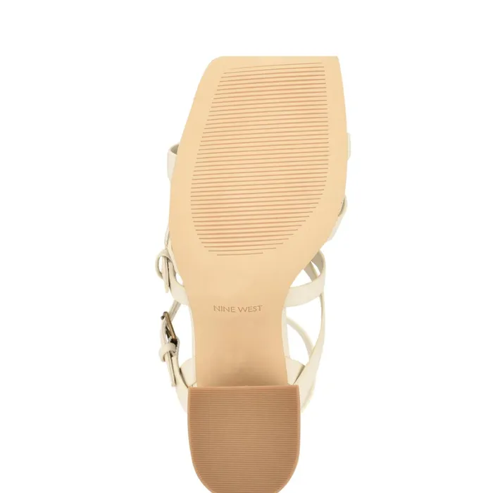 Karrly Ankle Strap Heeled Sandals Ivory Women Nine West Heeled Karrly Ankle Strap Heeled Sandals Ivory Women Nine West Heeled