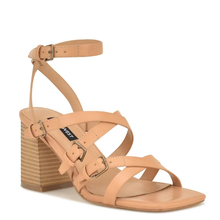 Karrly Ankle Strap Heeled Sandals Light Natural Women Nine West Mid Heels Karrly Ankle Strap Heeled Sandals Light Natural Women Nine West Mid Heels