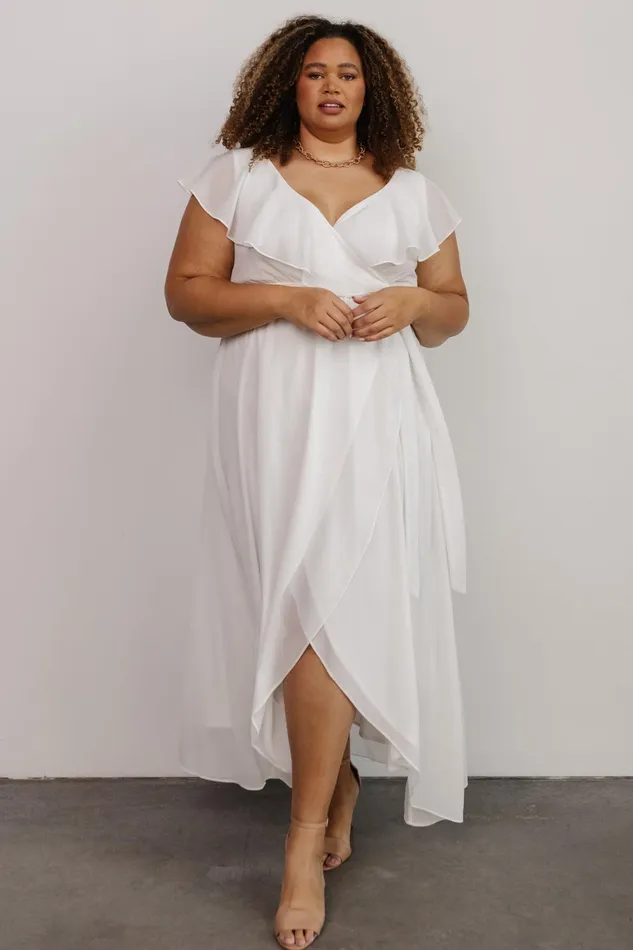 Katya Ruffle Maxi Dress White Women Baltic Born Bridal Katya Ruffle Maxi Dress White Women Baltic Born Bridal