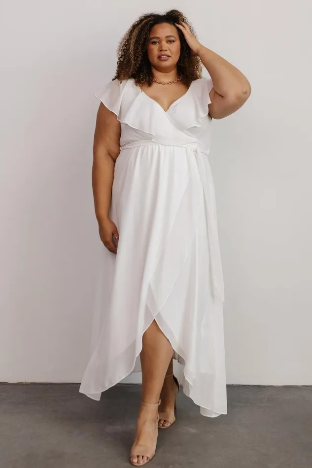 Katya Ruffle Maxi Dress White Women Baltic Born Bridal Katya Ruffle Maxi Dress White Women Baltic Born Bridal