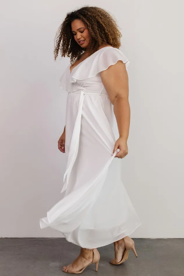 Katya Ruffle Maxi Dress White Women Baltic Born Bridal Katya Ruffle Maxi Dress White Women Baltic Born Bridal