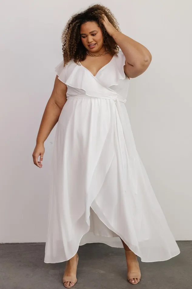 Katya Ruffle Maxi Dress White Women Baltic Born Bridal Katya Ruffle Maxi Dress White Women Baltic Born Bridal