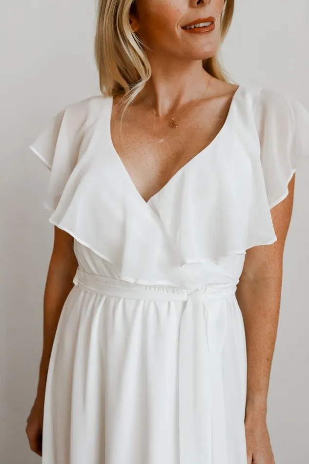 Katya Ruffle Maxi Dress White Women Baltic Born Bridal Katya Ruffle Maxi Dress White Women Baltic Born Bridal