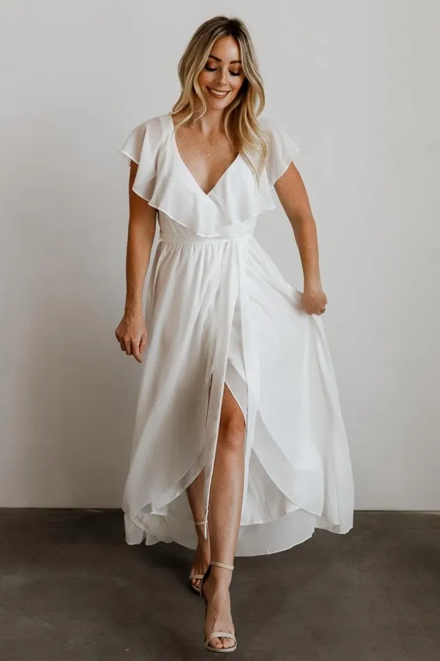 Katya Ruffle Maxi Dress White Women Baltic Born Bridal Katya Ruffle Maxi Dress White Women Baltic Born Bridal