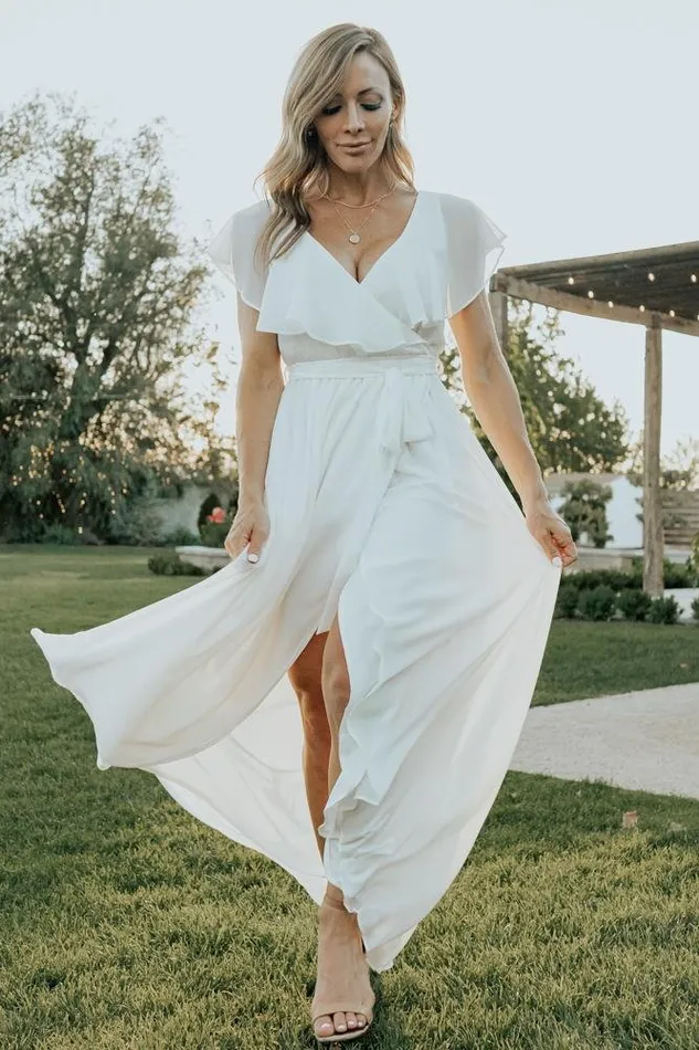 Katya Ruffle Maxi Dress White Women Baltic Born Bridal Katya Ruffle Maxi Dress White Women Baltic Born Bridal