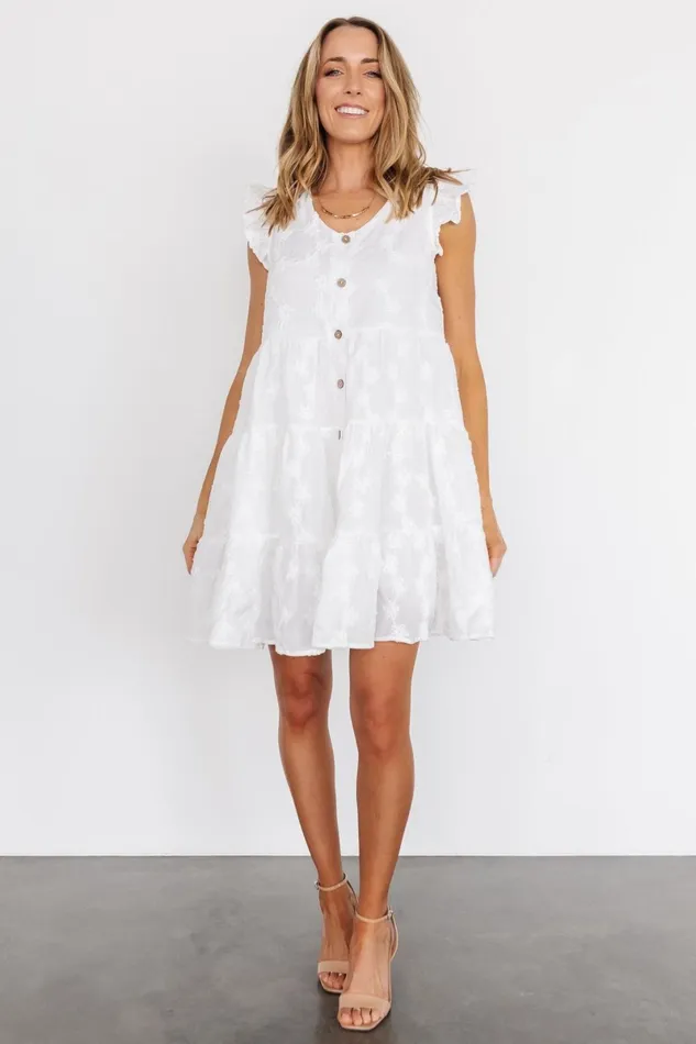 Kayla Button Up Short Dress Off White Women Baltic Born Cover Ups