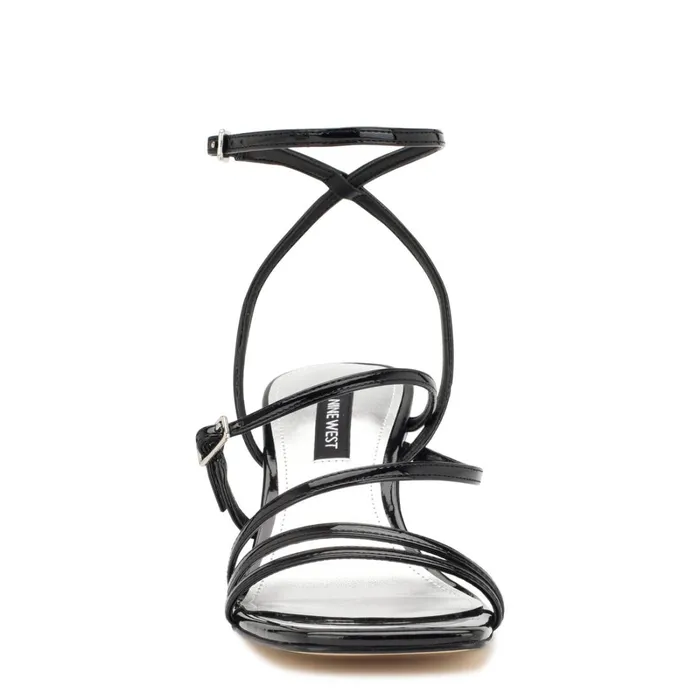 Keamer Ankle Strap Wedge Sandals Black Patent Women Nine West Sandals Keamer Ankle Strap Wedge Sandals Black Patent Women Nine West Sandals