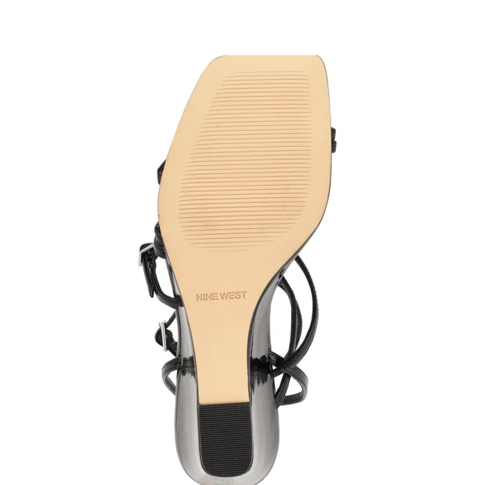 Keamer Ankle Strap Wedge Sandals Black Patent Women Nine West Sandals Keamer Ankle Strap Wedge Sandals Black Patent Women Nine West Sandals
