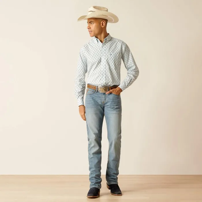 Kendrick Fitted Shirt White Men Ariat Button Down Shirts Kendrick Fitted Shirt White Men Ariat Button Down Shirts