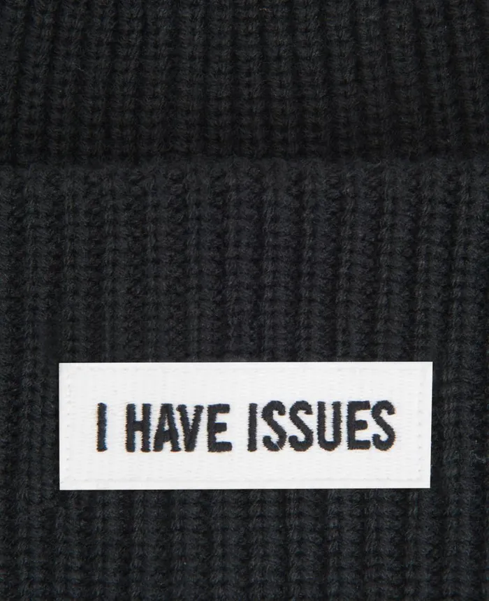 Kenneth Cole Beanies MenWomen Site Exclusive I Have Issues Beanie Black