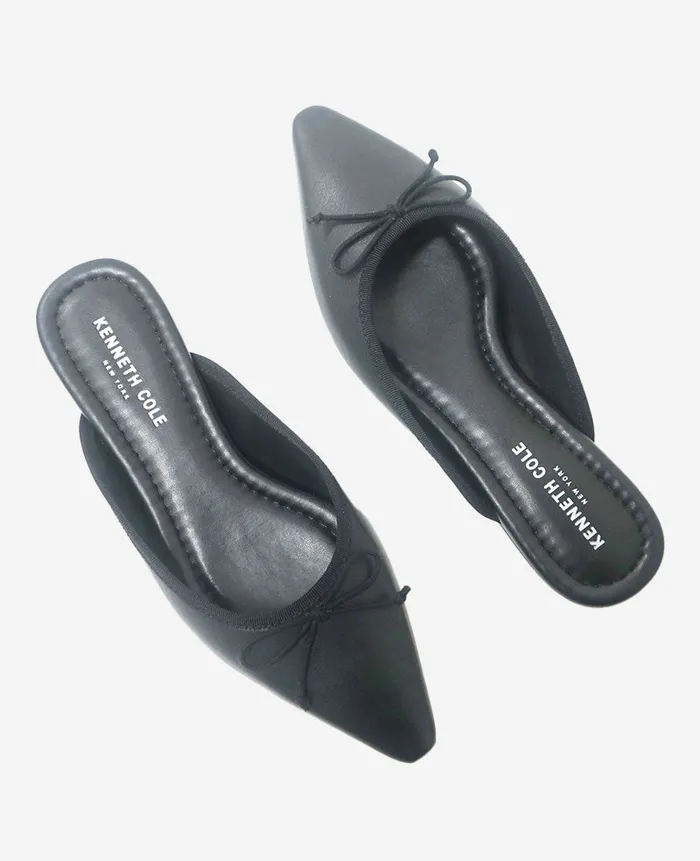 Kenneth Cole Flats and Loafers Women Nora Leather Mule Flat Black Leather