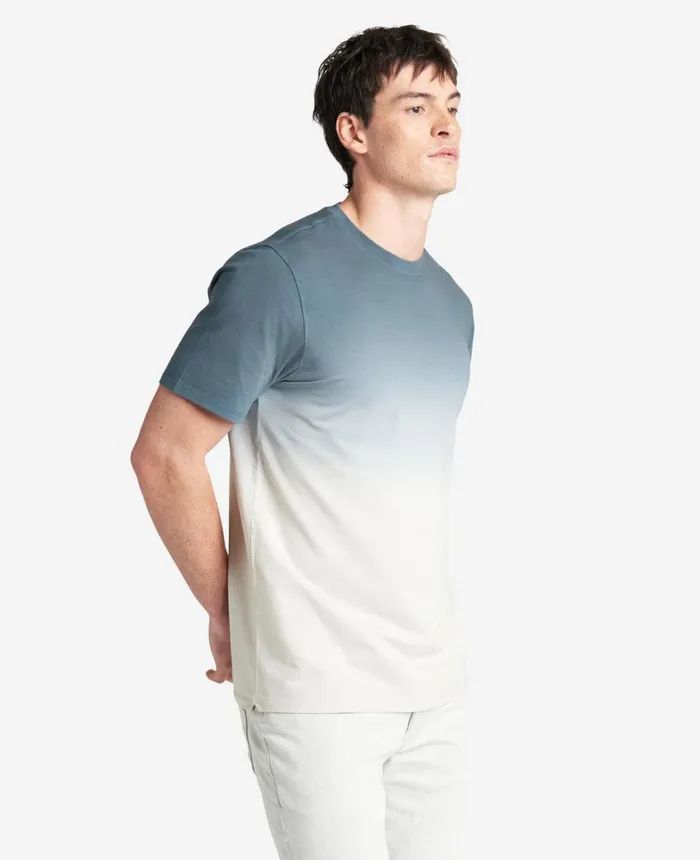 Kenneth Cole Polos and TShirts Men Dip Dye Crewneck Tee Blue