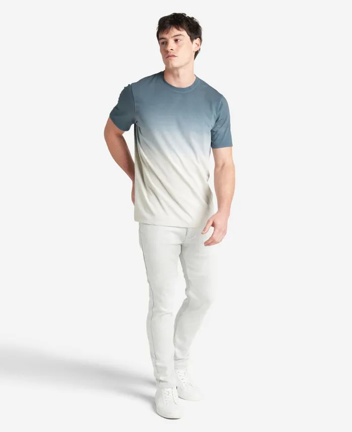 Kenneth Cole Polos and TShirts Men Dip Dye Crewneck Tee Blue