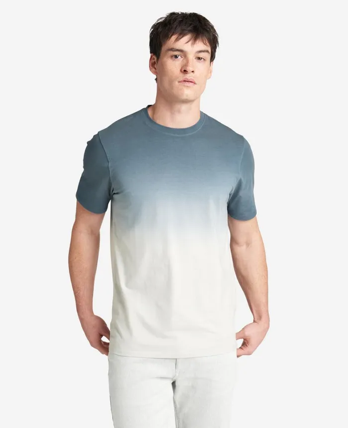 Kenneth Cole Polos and TShirts Men Dip Dye Crewneck Tee Blue