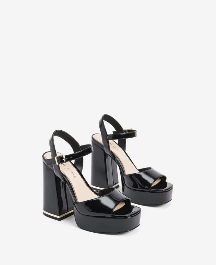 Kenneth Cole Pumps and Heels Women Dolly Ankle Strap Platform Heeled Sandal Black Patent Kenneth Cole Pumps and Heels Women Dolly Ankle Strap Platform Heeled Sandal Black Patent