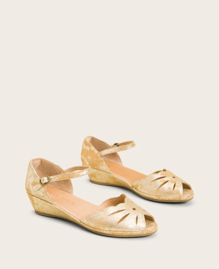 Kenneth Cole Sandals and Wedges Women GENTLE SOULS 8211 Lily Moon Ankle Strap Sandal Gold Kenneth Cole Sandals and Wedges Women GENTLE SOULS 8211 Lily Moon Ankle Strap Sandal Gold