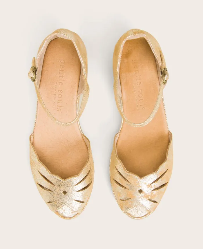 Kenneth Cole Sandals and Wedges Women GENTLE SOULS 8211 Lily Moon Ankle Strap Sandal Gold Kenneth Cole Sandals and Wedges Women GENTLE SOULS 8211 Lily Moon Ankle Strap Sandal Gold