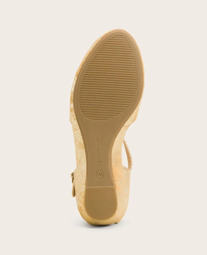 Kenneth Cole Sandals and Wedges Women GENTLE SOULS 8211 Lily Moon Ankle Strap Sandal Gold Kenneth Cole Sandals and Wedges Women GENTLE SOULS 8211 Lily Moon Ankle Strap Sandal Gold