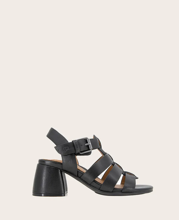 Kenneth Cole Sandals and Wedges Women GENTLE SOULS 8211 Margarite Heel Sandal Black Leather