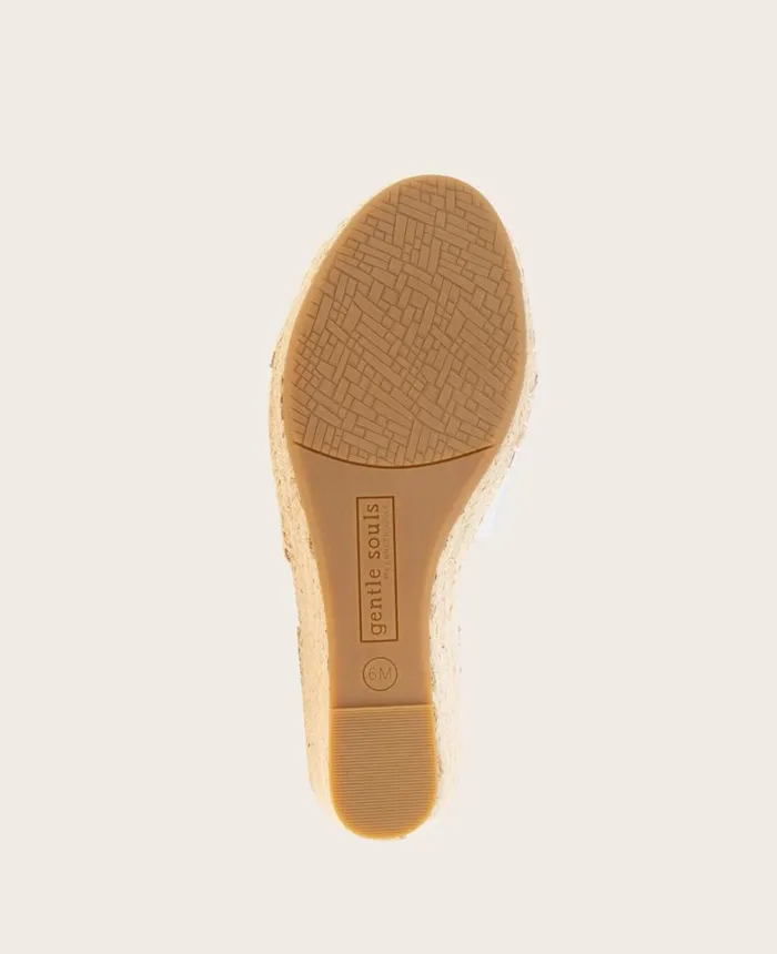 Kenneth Cole Sandals and Wedges Women GENTLE SOULS Charli Suede XBand Espadrille Wedge Sandal Silver Kenneth Cole Sandals and Wedges Women GENTLE SOULS Charli Suede XBand Espadrille Wedge Sandal Silver