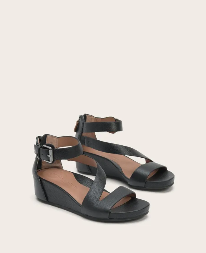 Kenneth Cole Sandals and Wedges Women GENTLE SOULS Gwen Leather Wedge Sandal Black Kenneth Cole Sandals and Wedges Women GENTLE SOULS Gwen Leather Wedge Sandal Black
