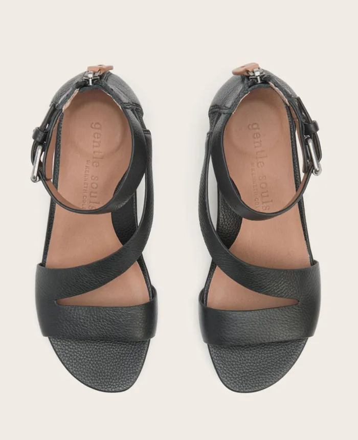 Kenneth Cole Sandals and Wedges Women GENTLE SOULS Gwen Leather Wedge Sandal Black Kenneth Cole Sandals and Wedges Women GENTLE SOULS Gwen Leather Wedge Sandal Black