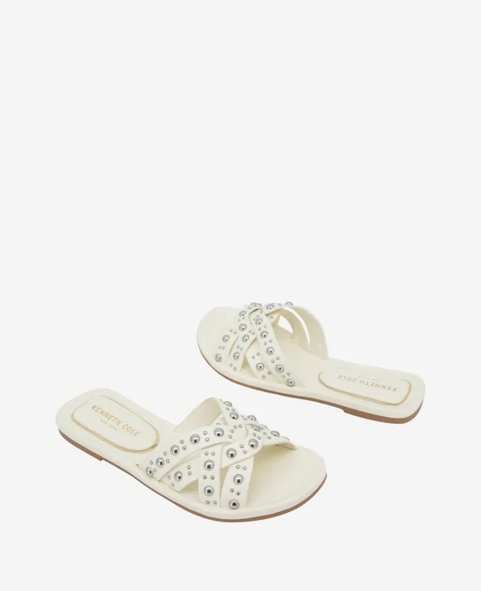 Kenneth Cole Sandals and Wedges Women Jula Flat Sandal Egret Kenneth Cole Sandals and Wedges Women Jula Flat Sandal Egret