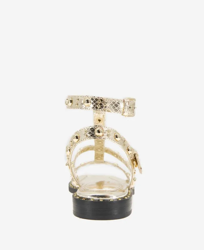 Kenneth Cole Sandals and Wedges Women Ruby Studded Gladiator Flat Sandal Gold Kenneth Cole Sandals and Wedges Women Ruby Studded Gladiator Flat Sandal Gold