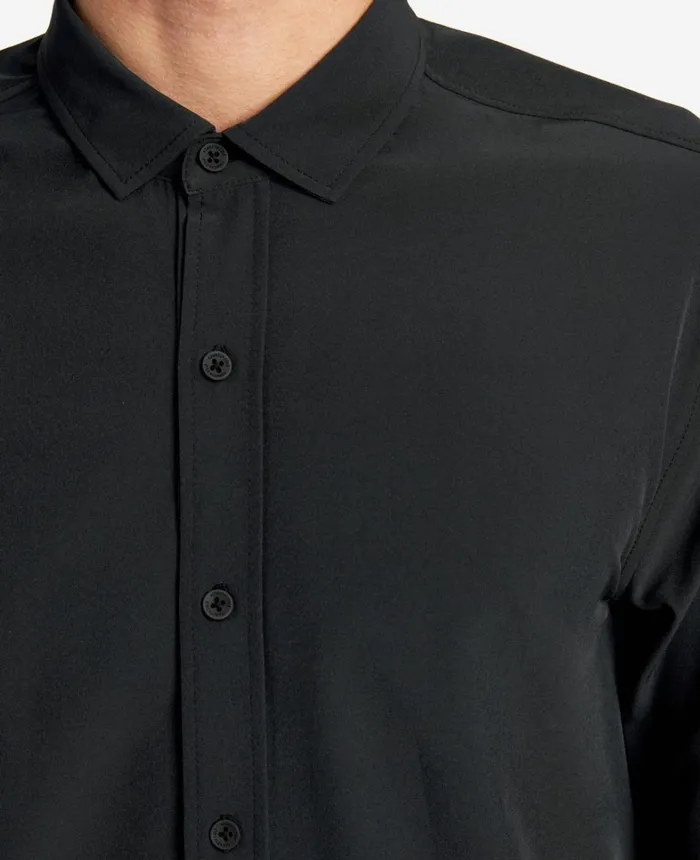 Kenneth Cole Shirts Men Performance Slim Fit Button Down Shirt Black Kenneth Cole Shirts Men Performance Slim Fit Button Down Shirt Black